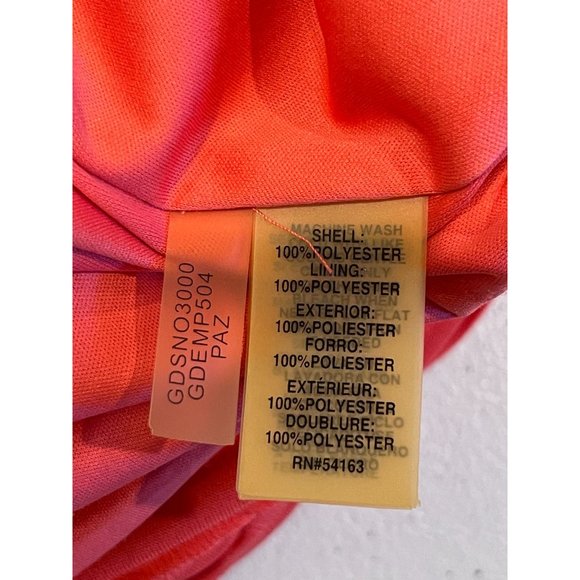 Guess Women Fitted Bodycon Dress Textured Fitted Back Zip Scoop Neck Coral SZ 14 - Picture 8 of 8